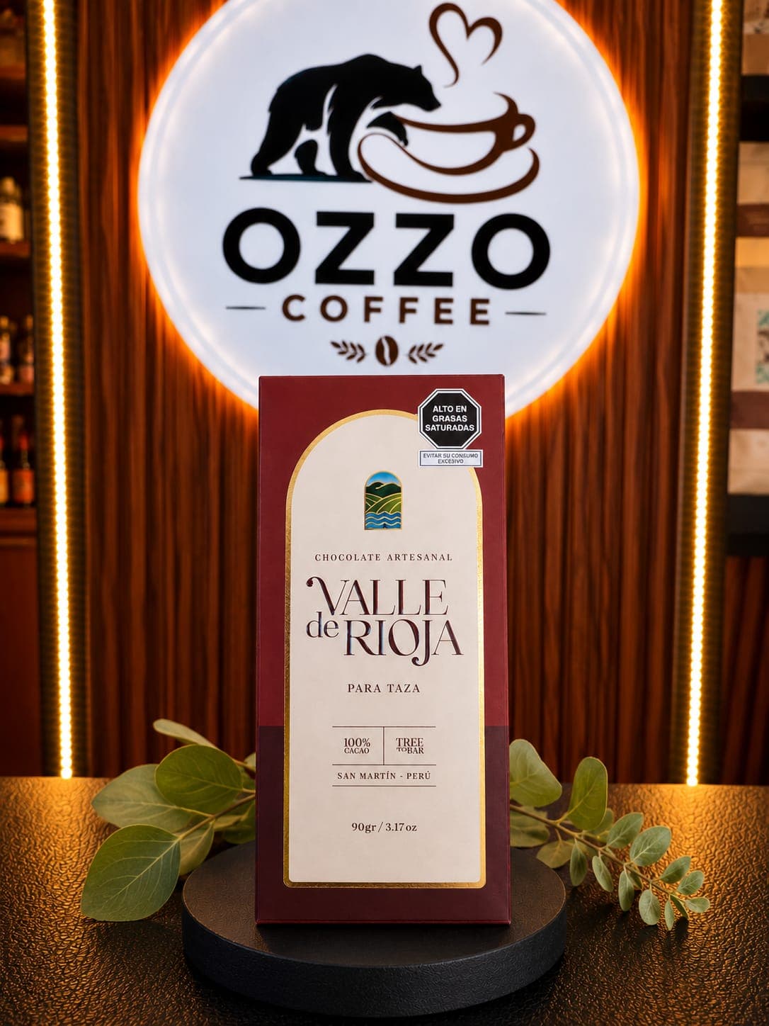 Chocolate 100% Cacao para taza Tableta Grande 90Gr, producto de Ozzo Coffee