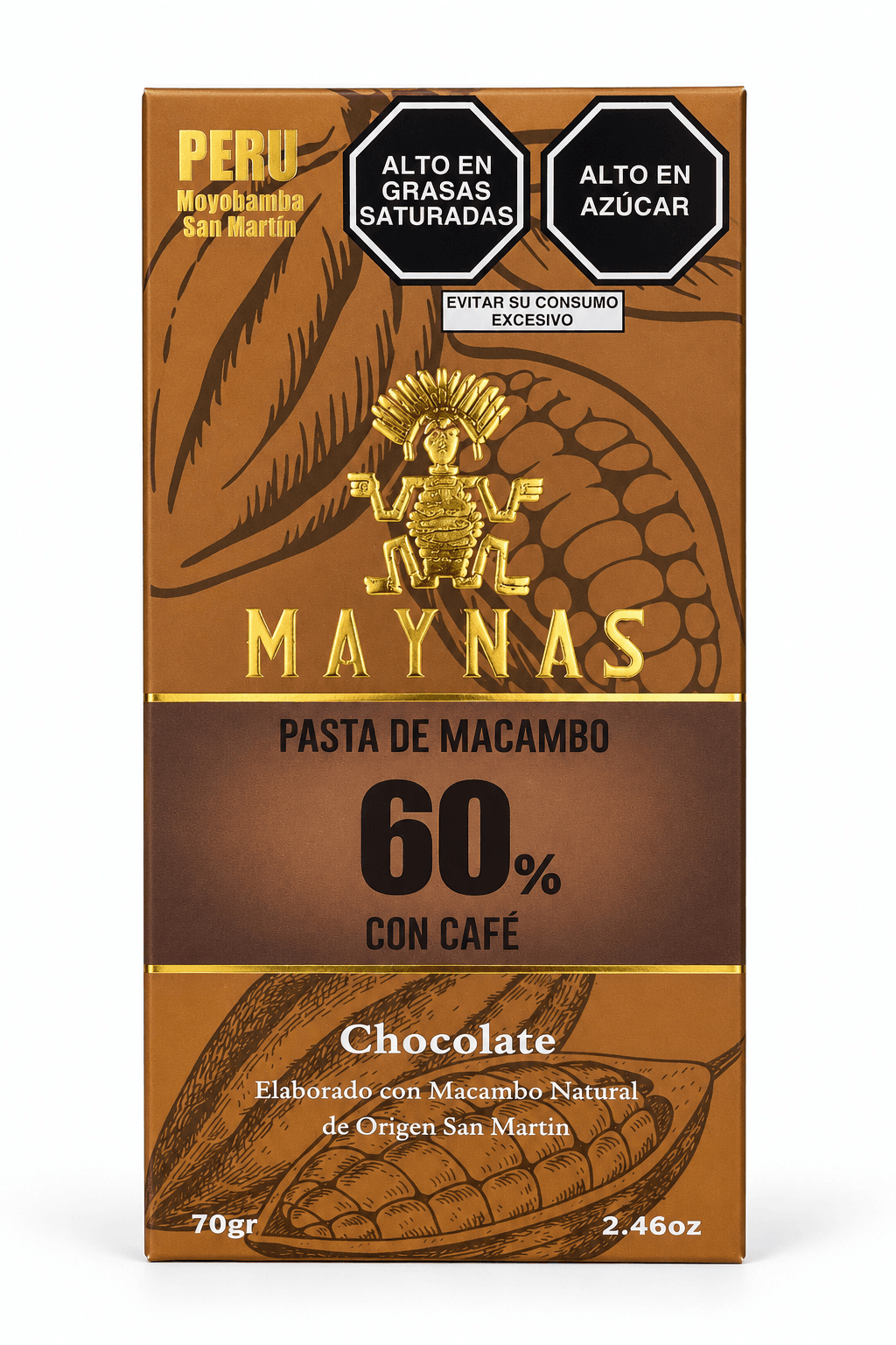 Chocolate Pasta Macambo Tableta Grande 70Gr MAYNAS, producto de Ozzo Coffee