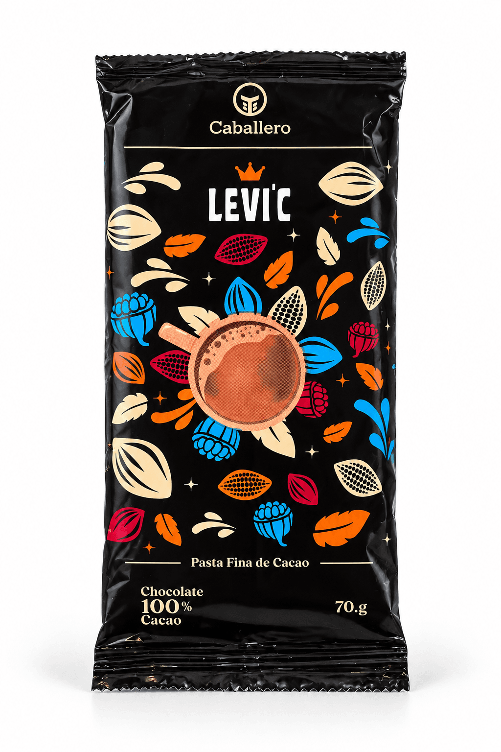 Chocolate al 100% bolsa Levi 'c, producto de Ozzo Coffee