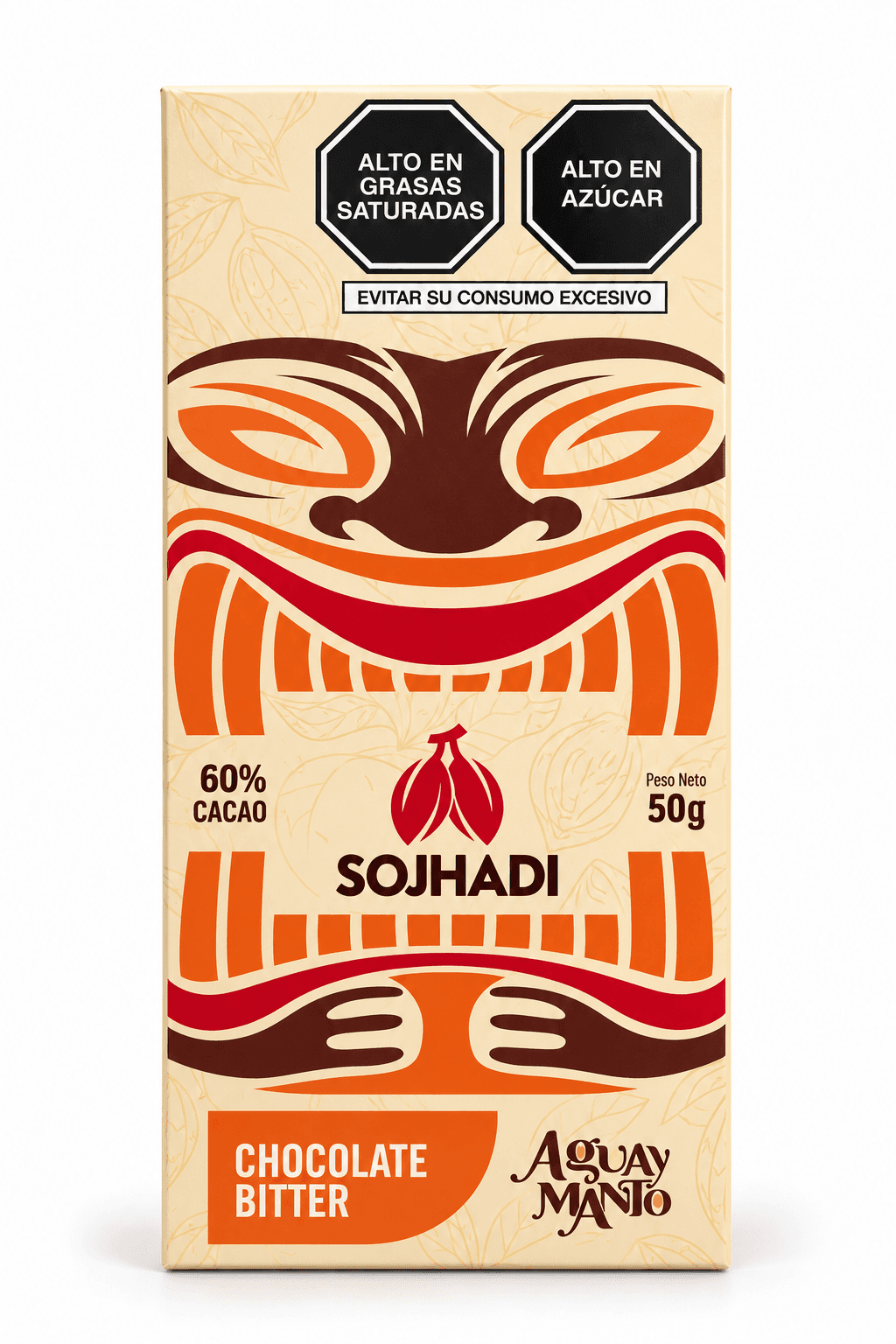 Chocolate en barra con aguaymanto SOJHADI 60% de 50Gr, producto de Ozzo Coffee