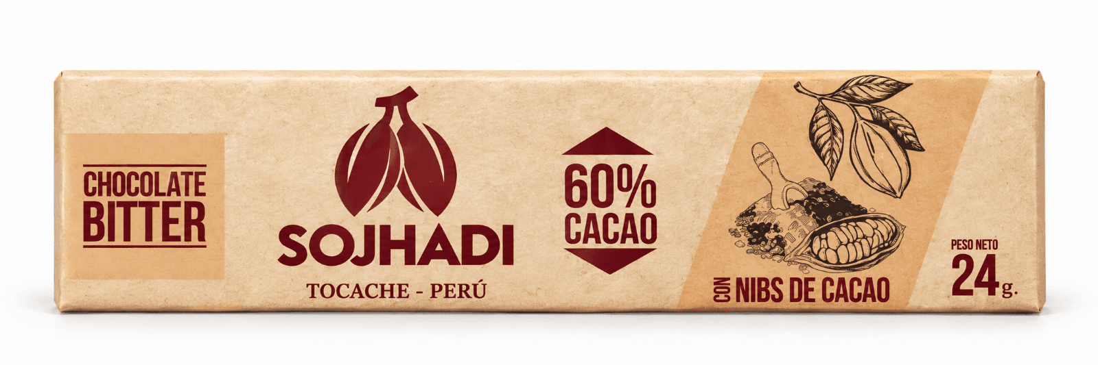 Chocolate Nibs Cacao Tableta Mediana 24Gr, producto de Ozzo Coffee