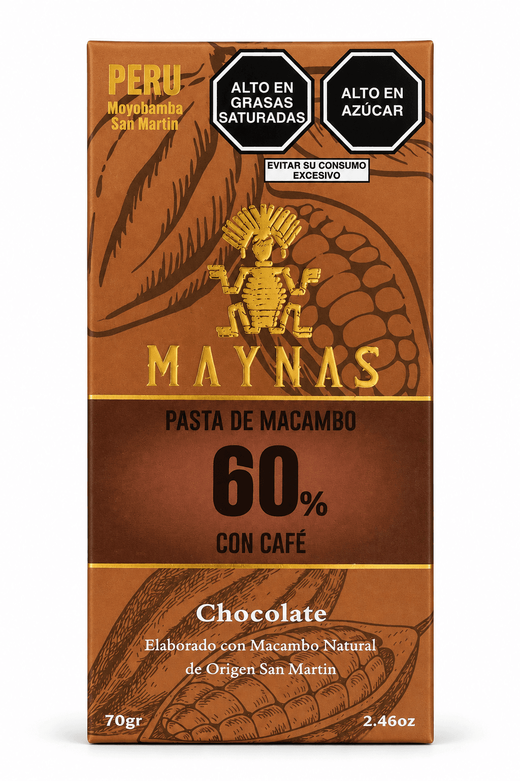 Pasta de Macambo 60% con café MAYNAS, producto de Ozzo Coffee