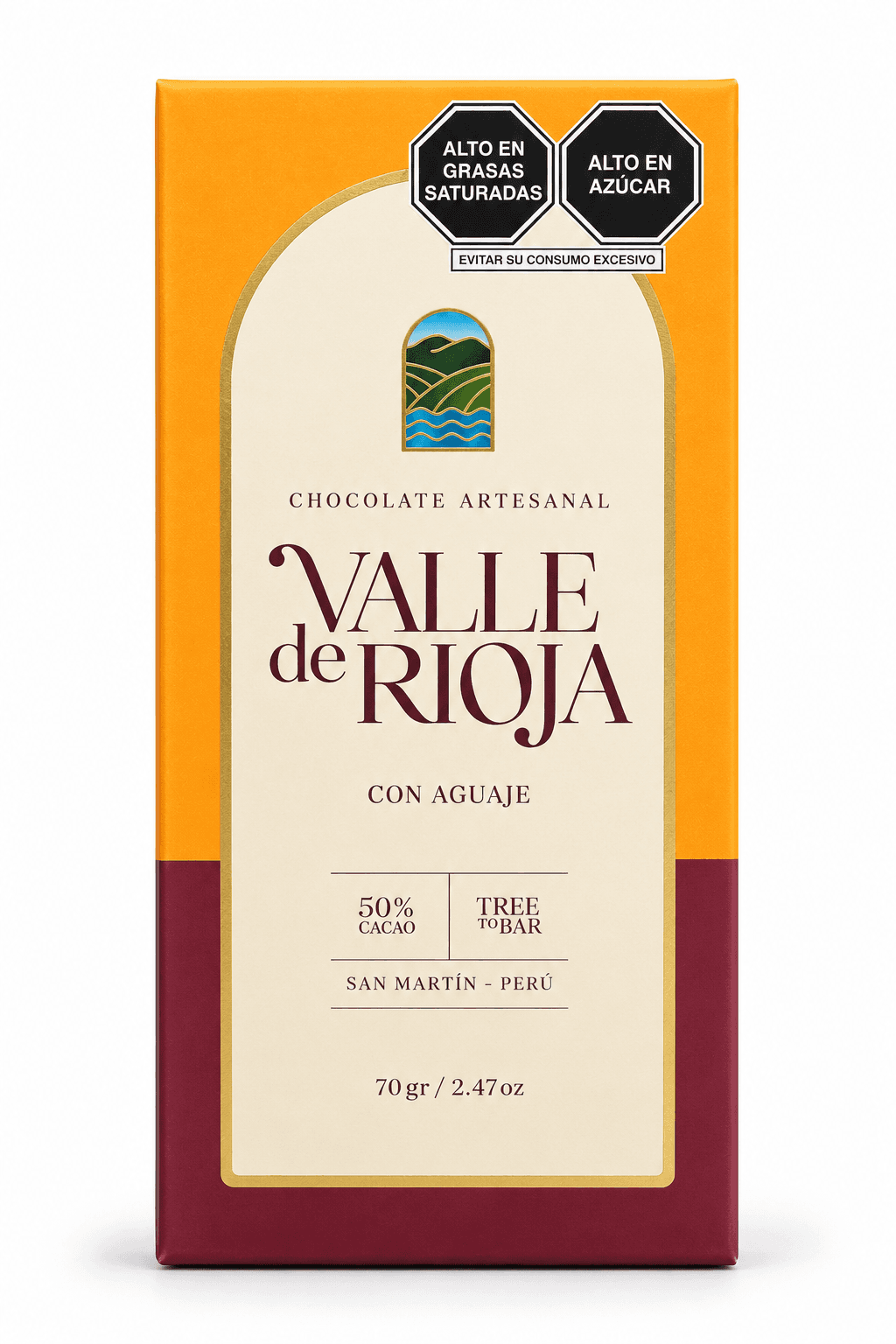 Chocolate Aguaje Tableta Grande 70Gr, producto de Ozzo Coffee